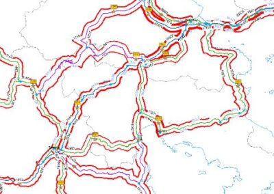 Digital Map with Traffic Volumes for the main Road Network of Greece